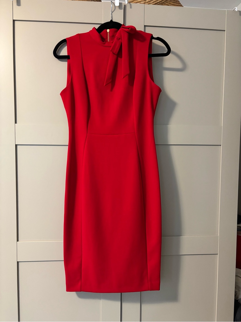 Calvin Klein red bow neck dress- size 4